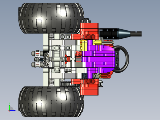 lego-old-tractor拖拉机拼装玩具模型3D图纸 STP格式(1)左视缩略图