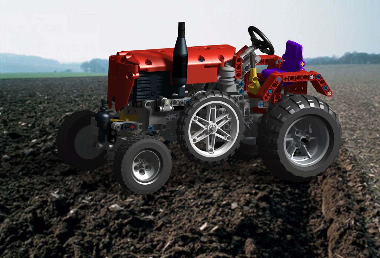 lego-old-tractor拖拉机拼装玩具模型3D图纸 STP格式(1)