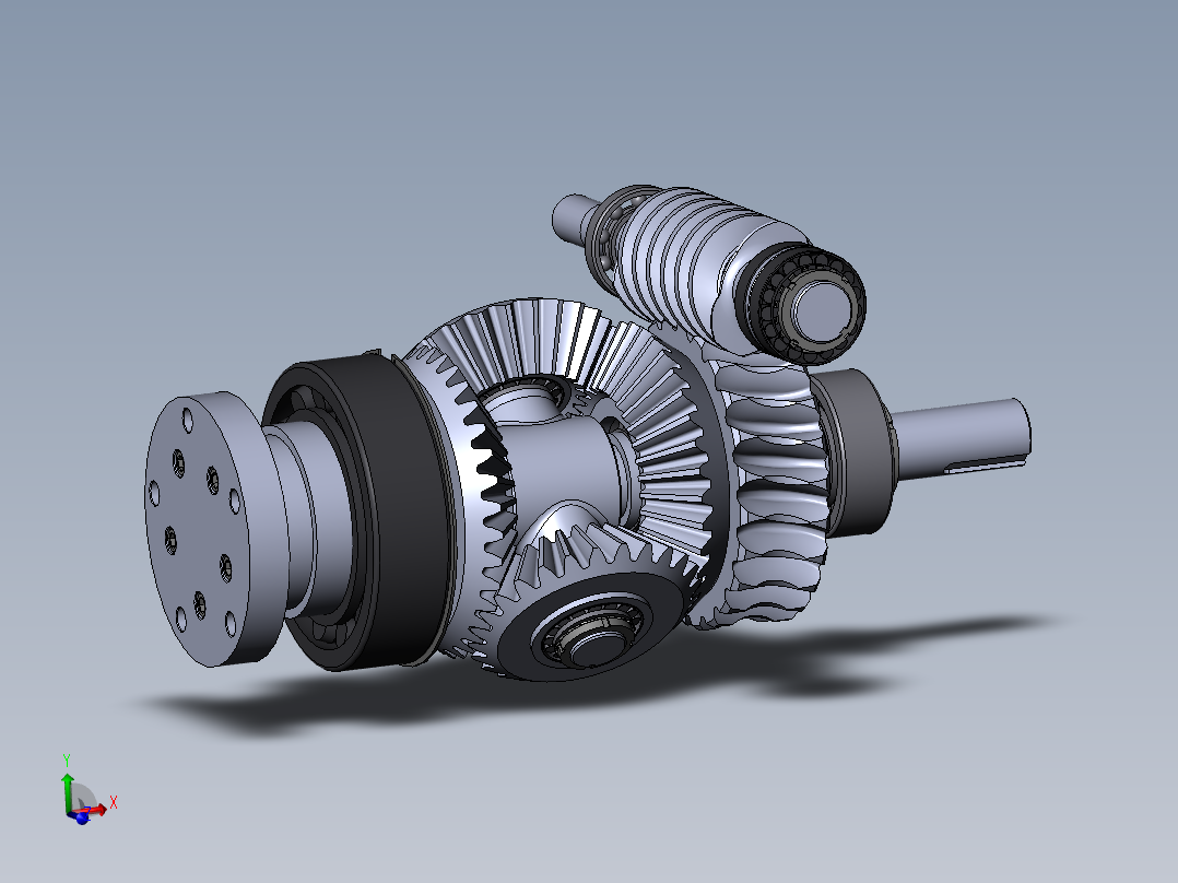 差速器式蜗轮蜗杆减速器3D模型图纸 Solidworks设计