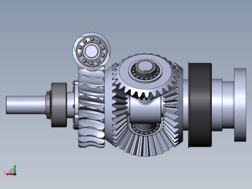 差速器式蜗轮蜗杆减速器3D模型图纸 Solidworks设计后视缩略图