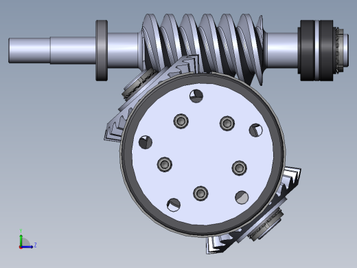 差速器式蜗轮蜗杆减速器3D模型图纸 Solidworks设计左视缩略图