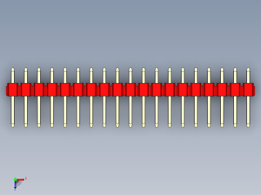 彩色公头100mil（2.54mm）系列-DS1021_red_1x19p_100mil_Type1_rev1.0俯视缩略图