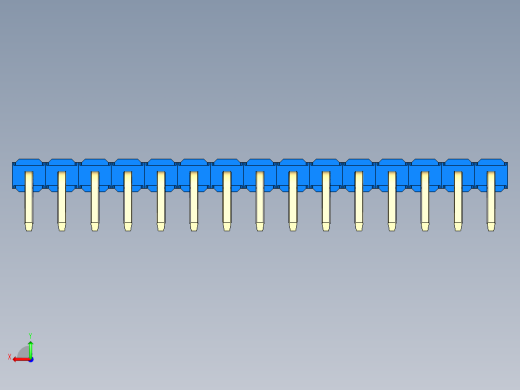 彩色公排针 100mil 2.54mm 系列-DS1022_blue_1x15p_100mil_TypeD_rev1.0后视缩略图