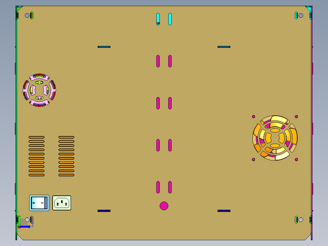 封闭工业级FDM打印机桌面级左视图