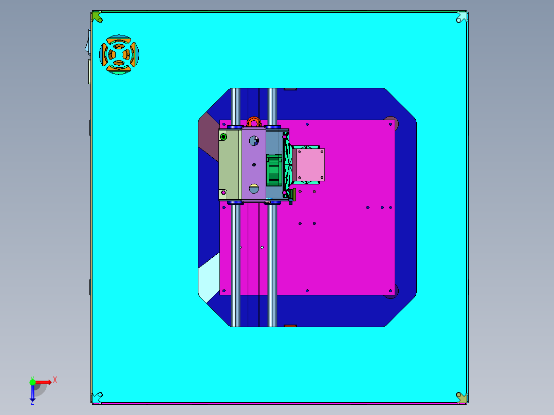 封闭工业级FDM打印机桌面级俯视图