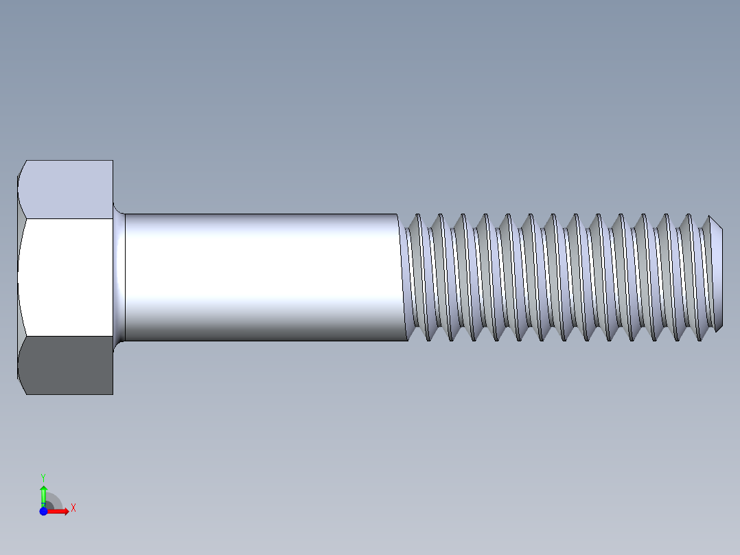 UNC 六角螺栓-Hex Bolt 0.3125-18 x 1.50前视图