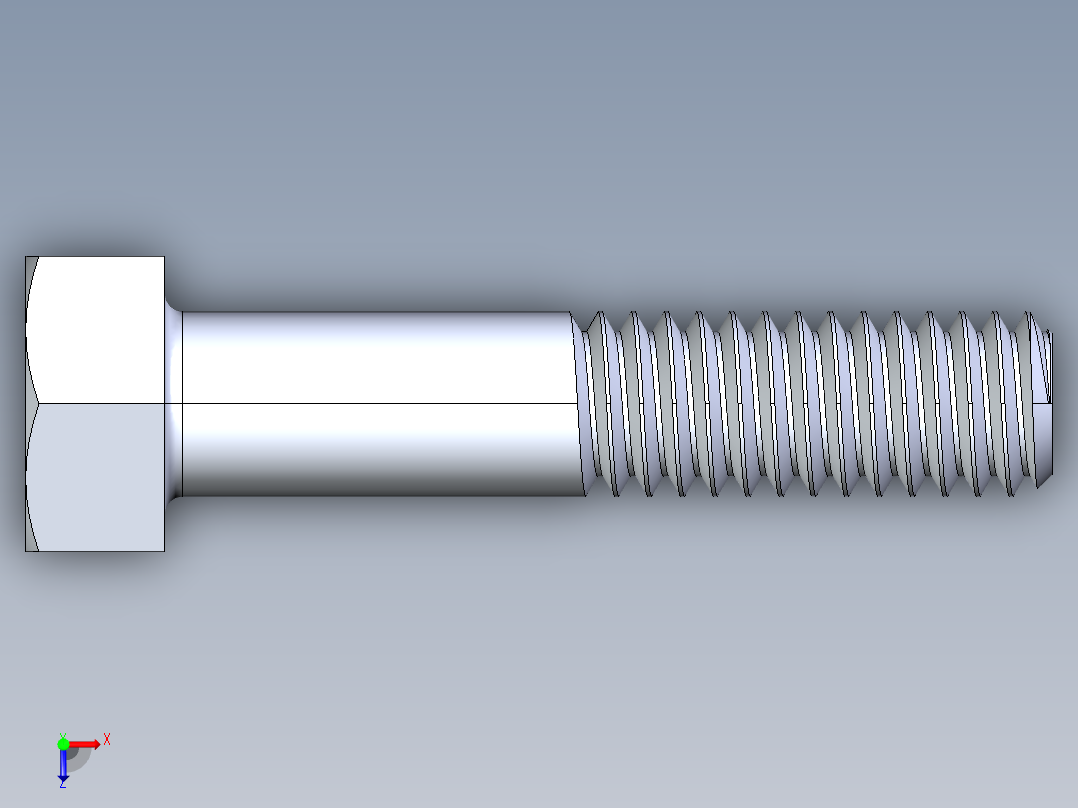 UNC 六角螺栓-Hex Bolt 0.3125-18 x 1.50俯视图