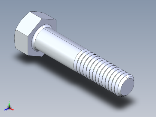UNC 六角螺栓-Hex Bolt 0.3125-18 x 1.50正等轴测缩略图
