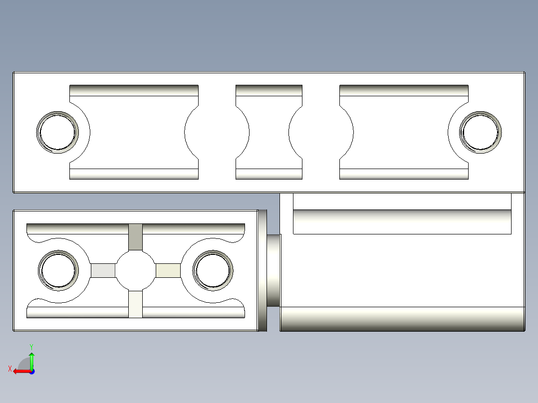 鋅合金鉸鏈(B)5570-3D多系列多零件图纸模型后视图