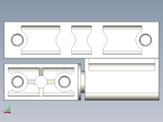 鋅合金鉸鏈(B)5570-3D多系列多零件图纸模型后视缩略图
