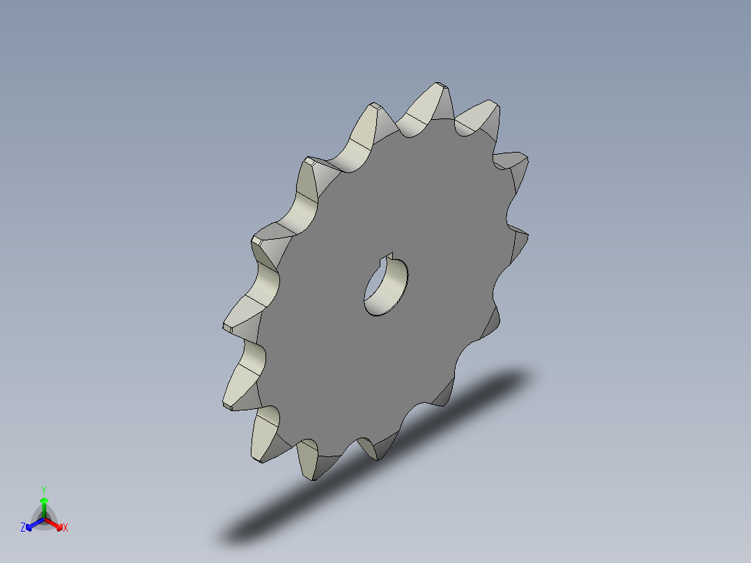 链轮-Sprocket_14-20-10-Y-__2_.stp正等轴测图