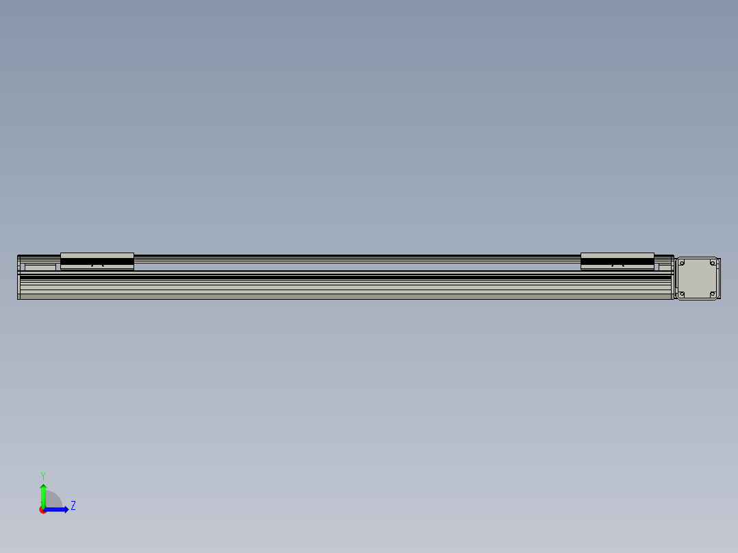 直线模组LHB17-L40-S1050-R(B)设计图纸左视图