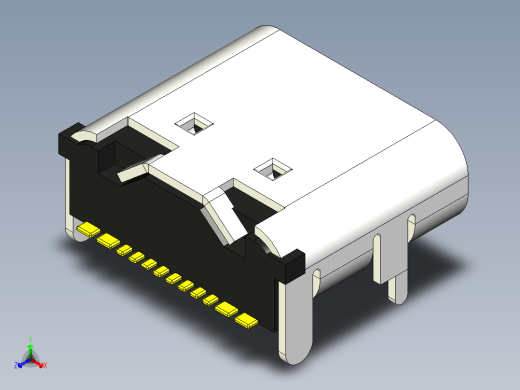 12针USB tpye C口详细模型