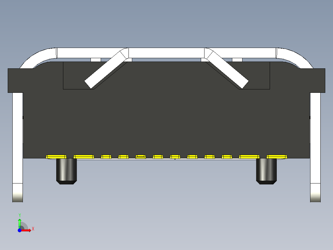 12针USB tpye C口详细模型前视图