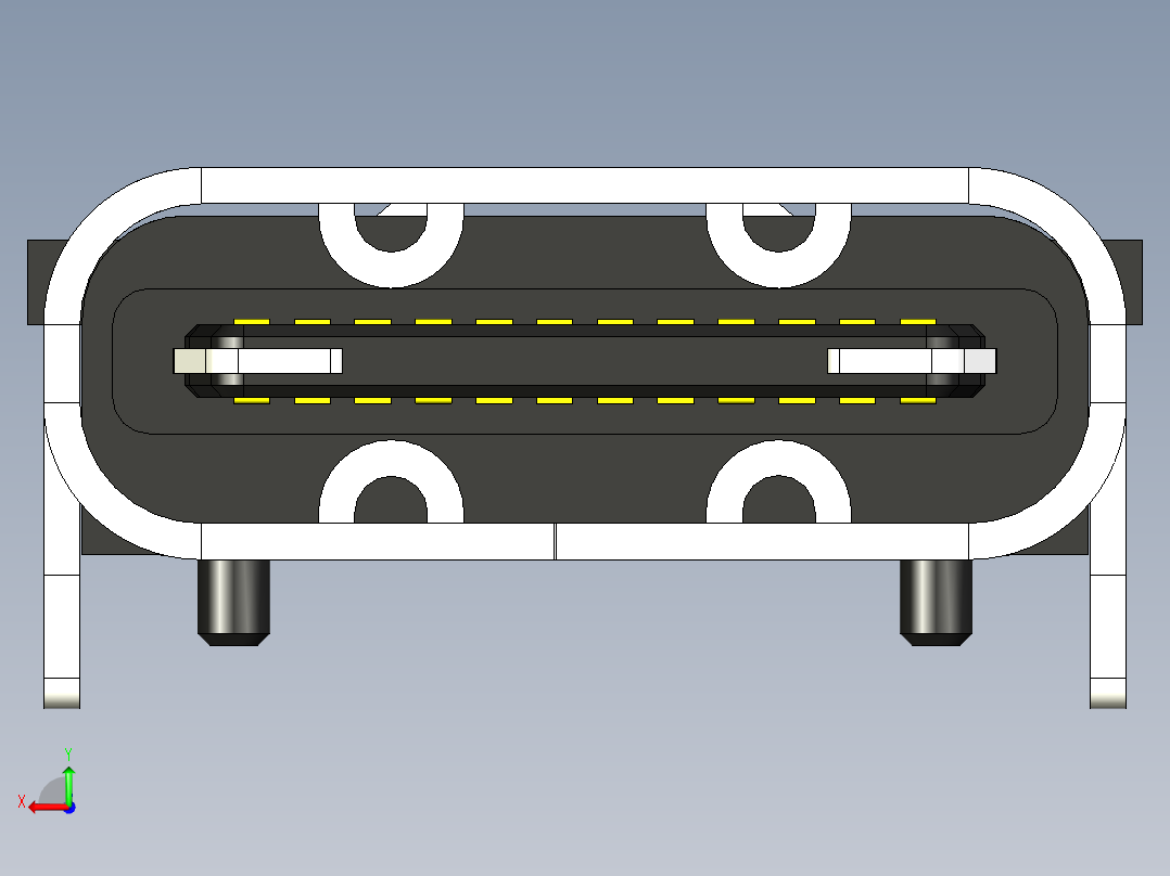 12针USB tpye C口详细模型后视图