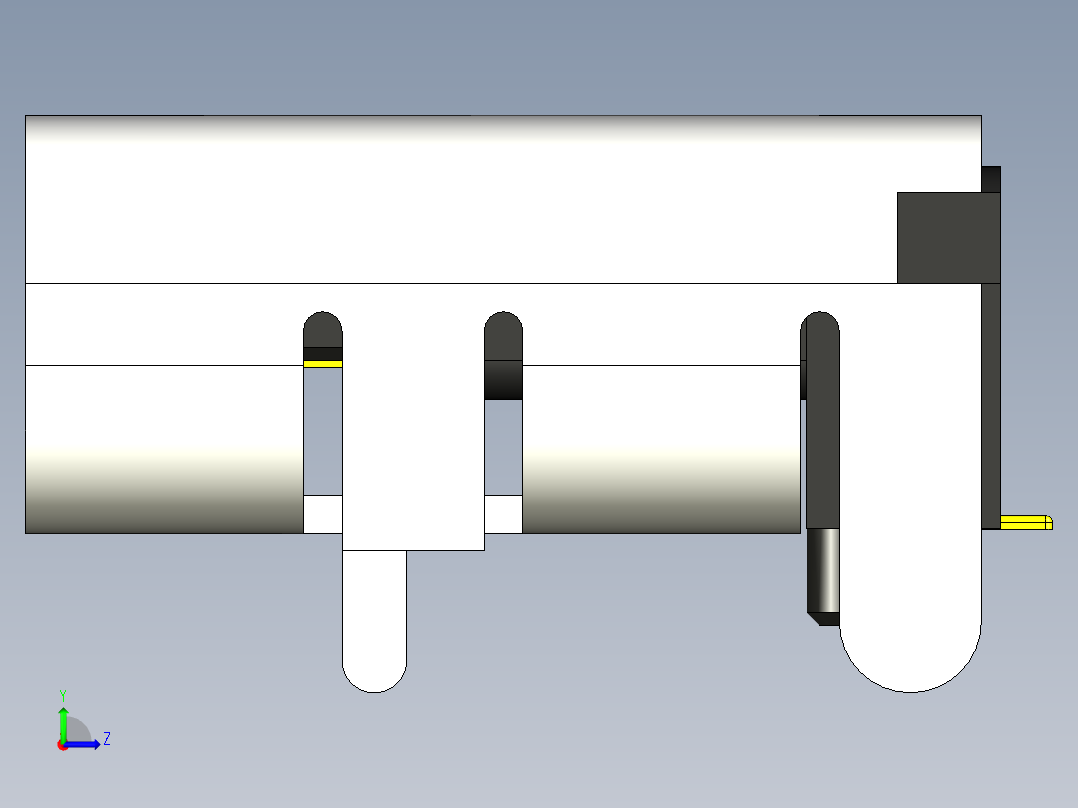 12针USB tpye C口详细模型左视图