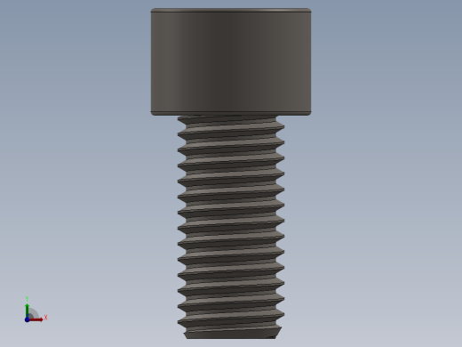 Screw_DIN_912_M12x25F_A2.SLDPRT公制内六角螺钉前视缩略图