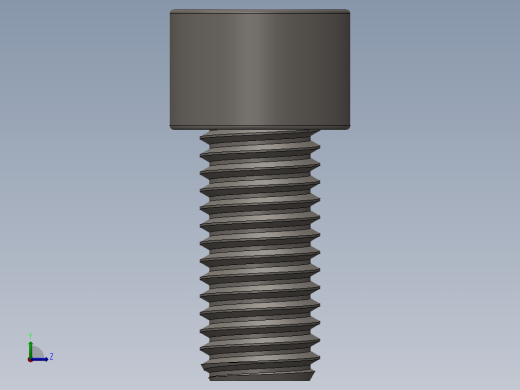 Screw_DIN_912_M12x25F_A2.SLDPRT公制内六角螺钉左视缩略图