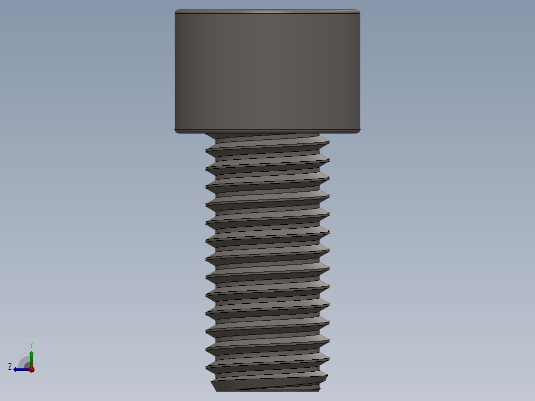 Screw_DIN_912_M12x25F_A2.SLDPRT公制内六角螺钉右视图