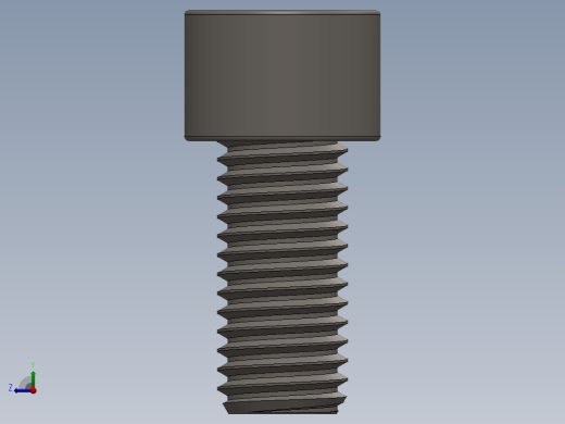 Screw_DIN_912_M12x25F_A2.SLDPRT公制内六角螺钉右视缩略图