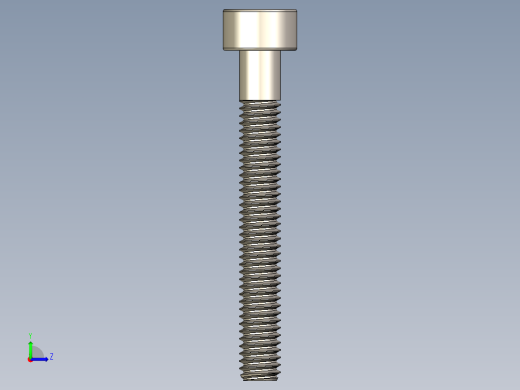 Screw_DIN_912_M2.5x20_A2.STEP公制内六角螺钉左视缩略图