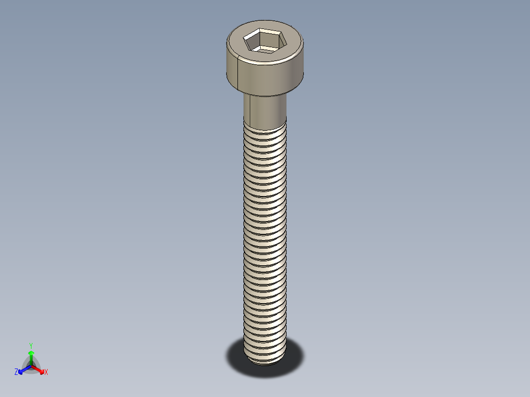 Screw_DIN_912_M2.5x20_A2.STEP公制内六角螺钉正等轴测图