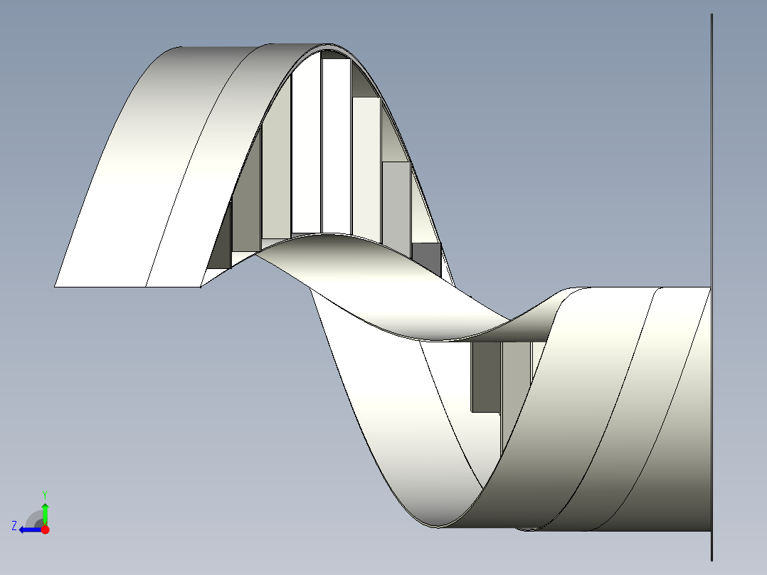 钢结构旋转楼梯右视图