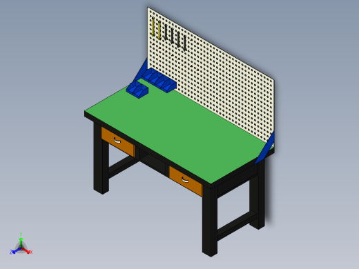 工具桌正等轴测缩略图