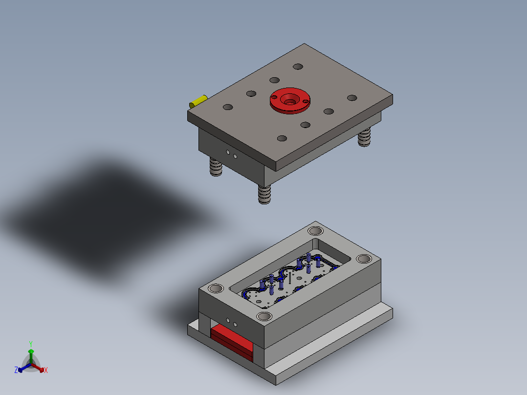 注塑模具、模具(23)正等轴测图