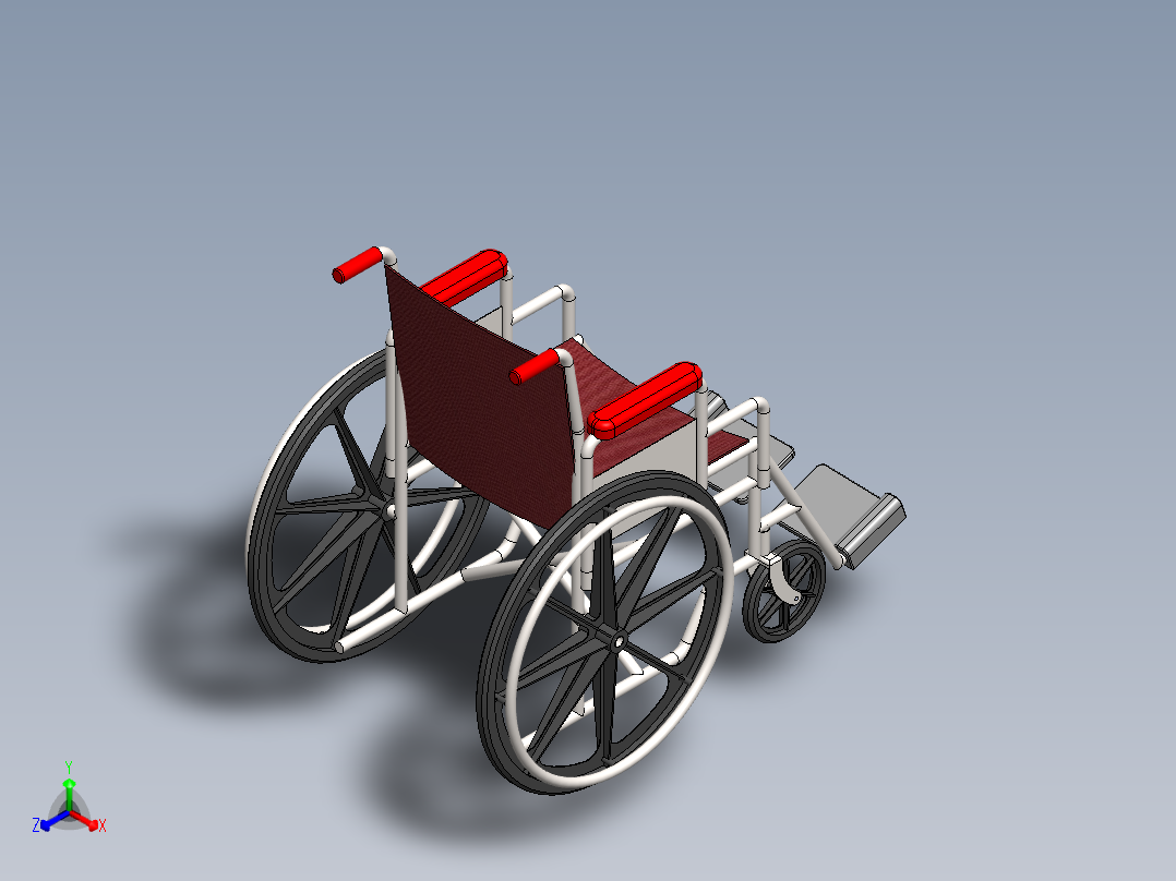 轮椅(28)正等轴测图