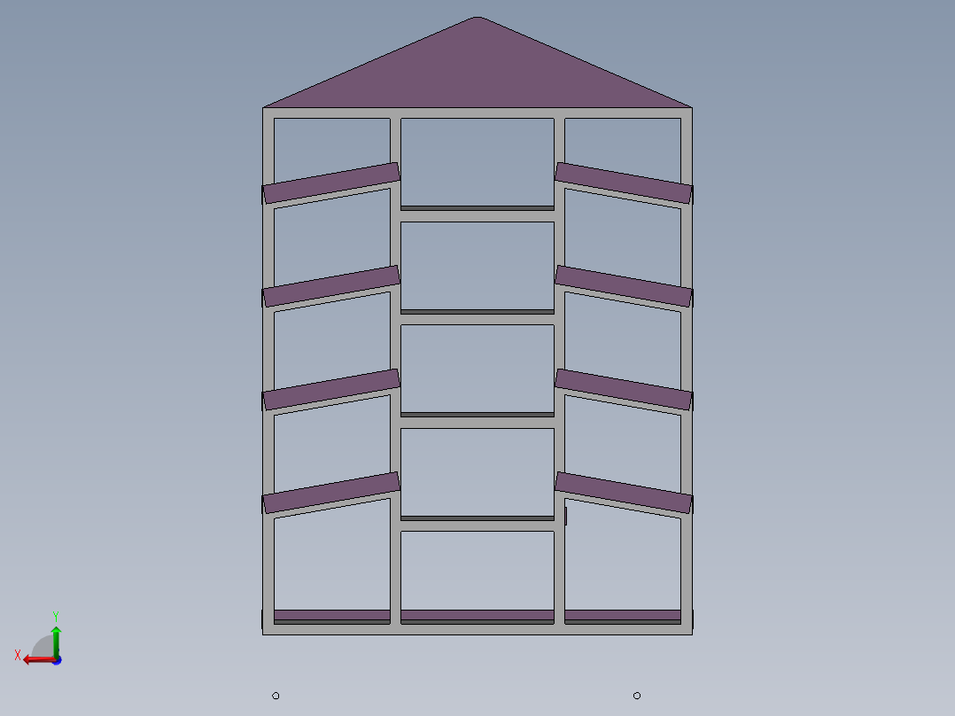 货架、标准件料架后视图