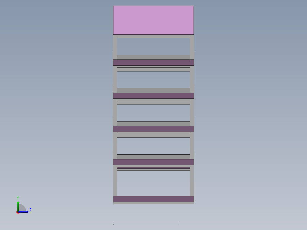 货架、标准件料架左视图