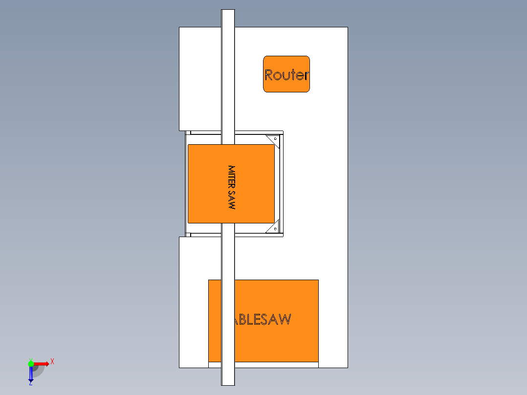 B2004661-移动工作台俯视图