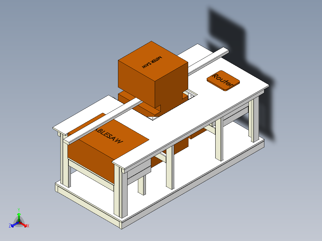 B2004661-移动工作台正等轴测图