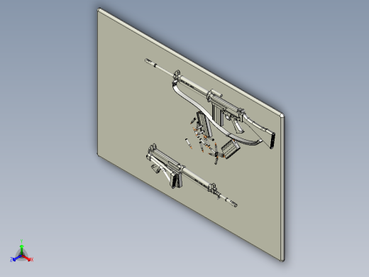 手枪左轮冲锋枪老式狙击步枪设计3D图纸fal IGS