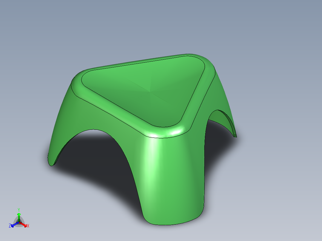 小凳正等轴测图