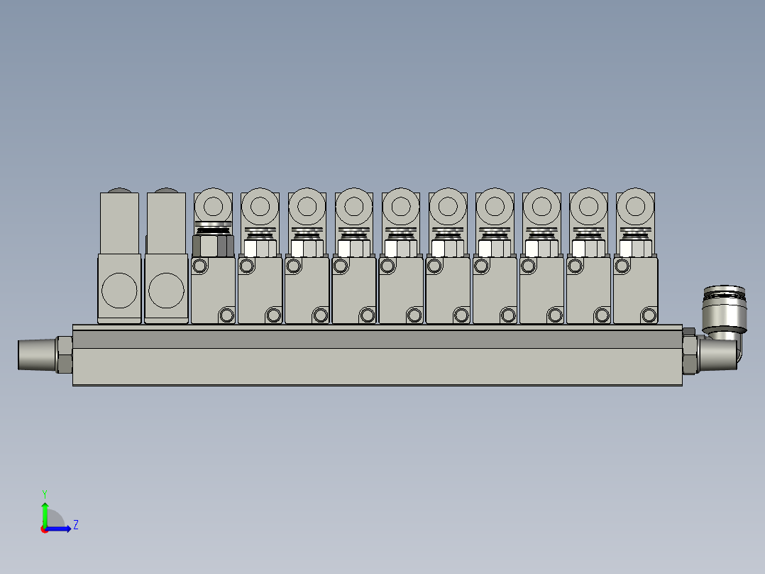 12位电磁阀组件左视图
