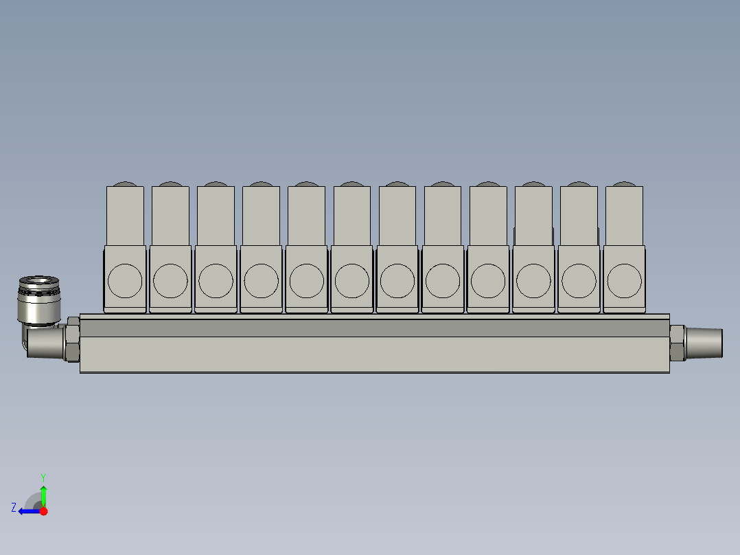 12位电磁阀组件右视图