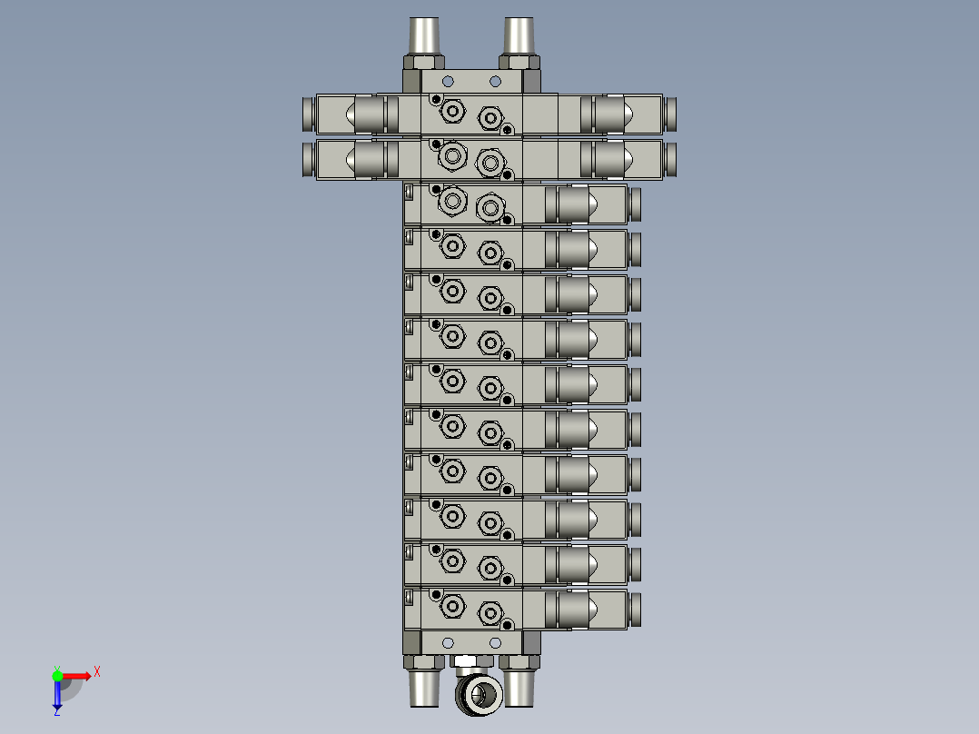 12位电磁阀组件俯视图