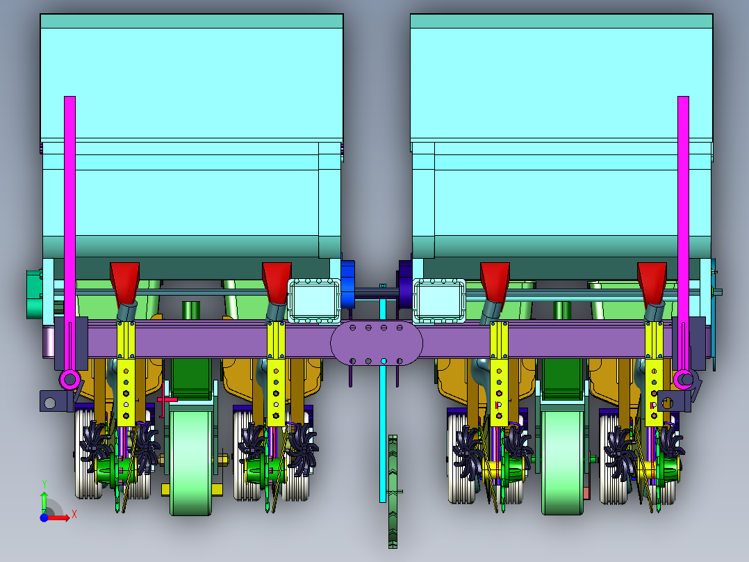 便携式蔬菜播种机前视图