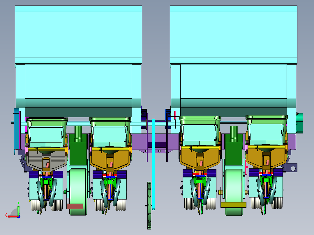 便携式蔬菜播种机后视图
