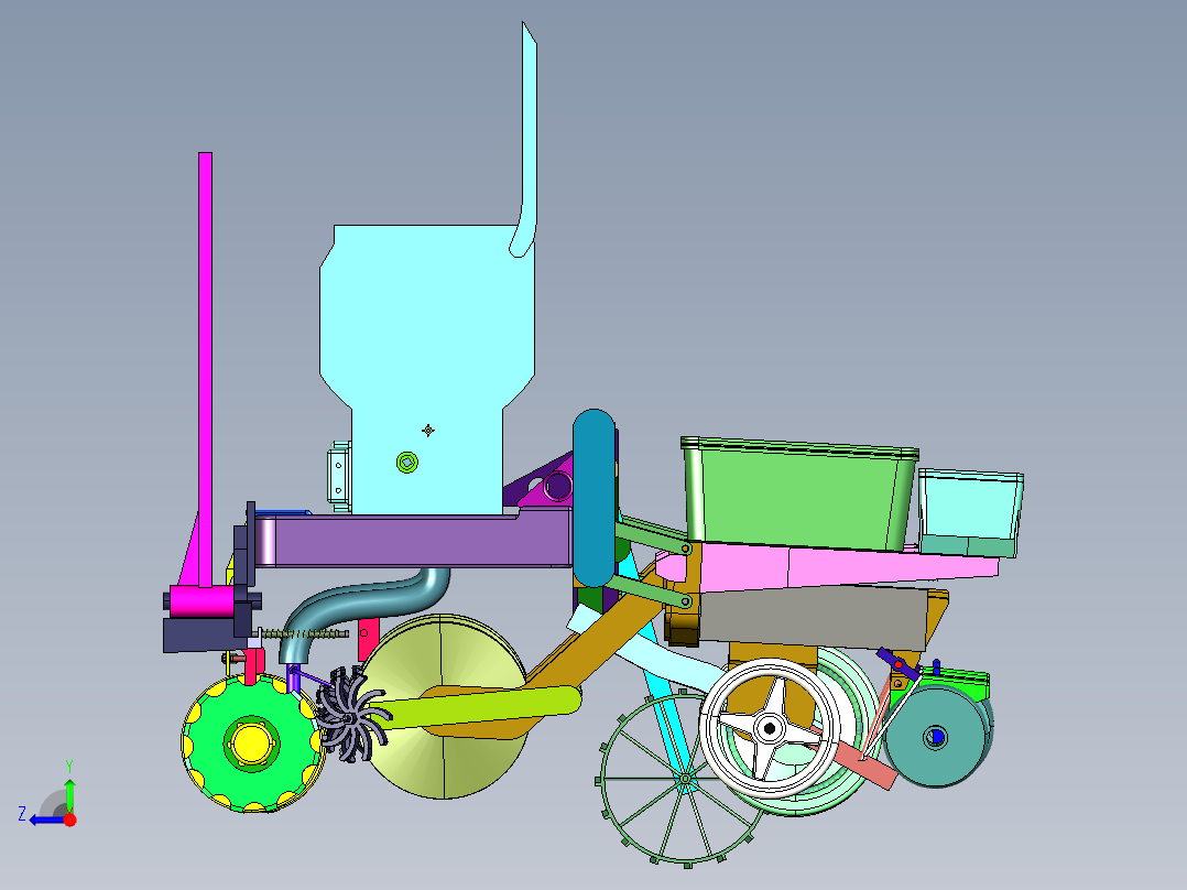 便携式蔬菜播种机右视图