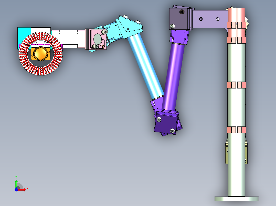 多自由度的相机支架设计前视图