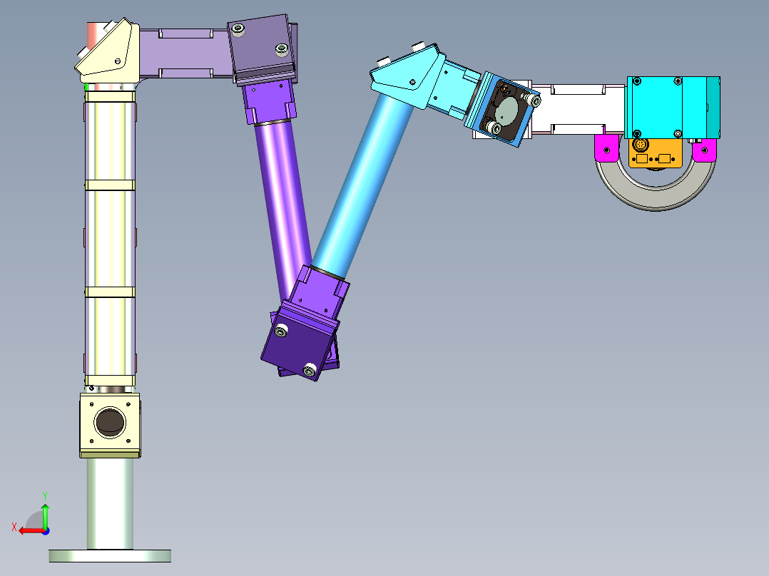 多自由度的相机支架设计后视图