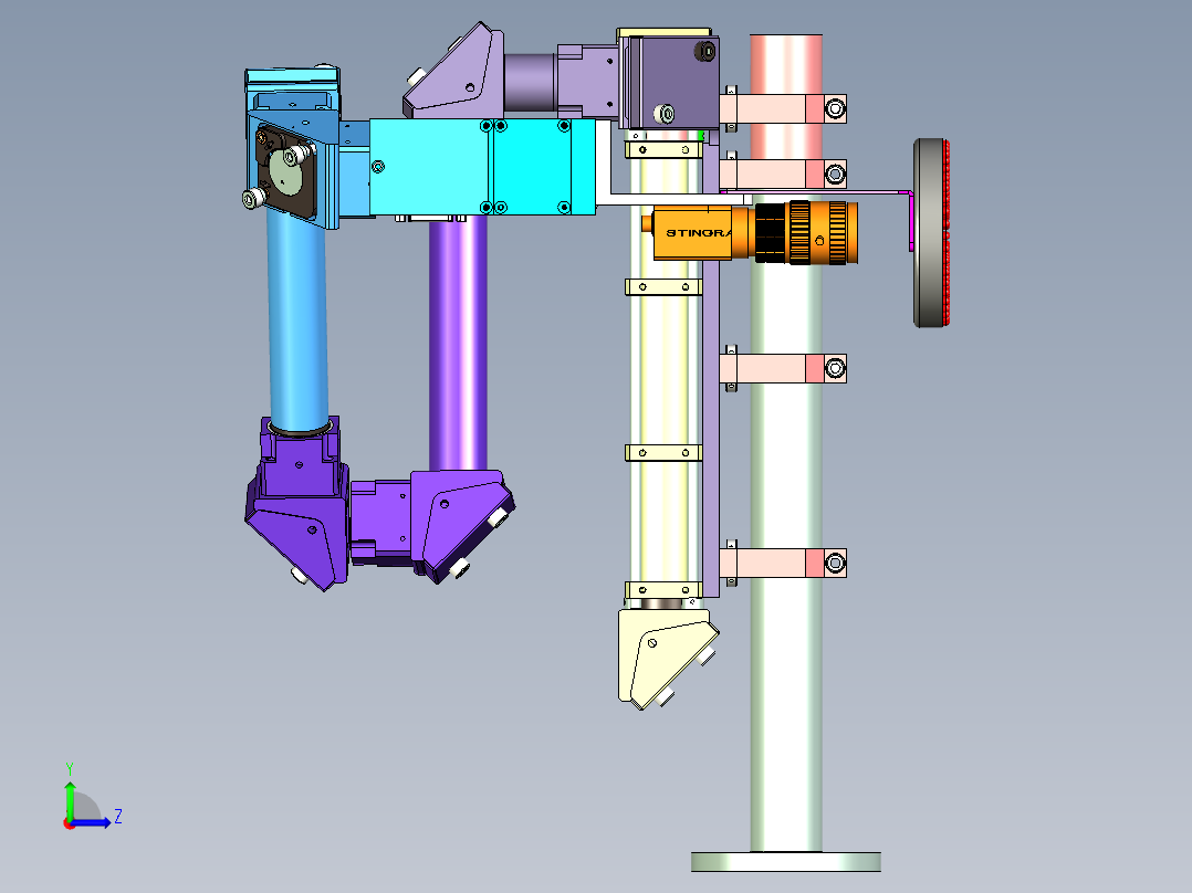 多自由度的相机支架设计左视图