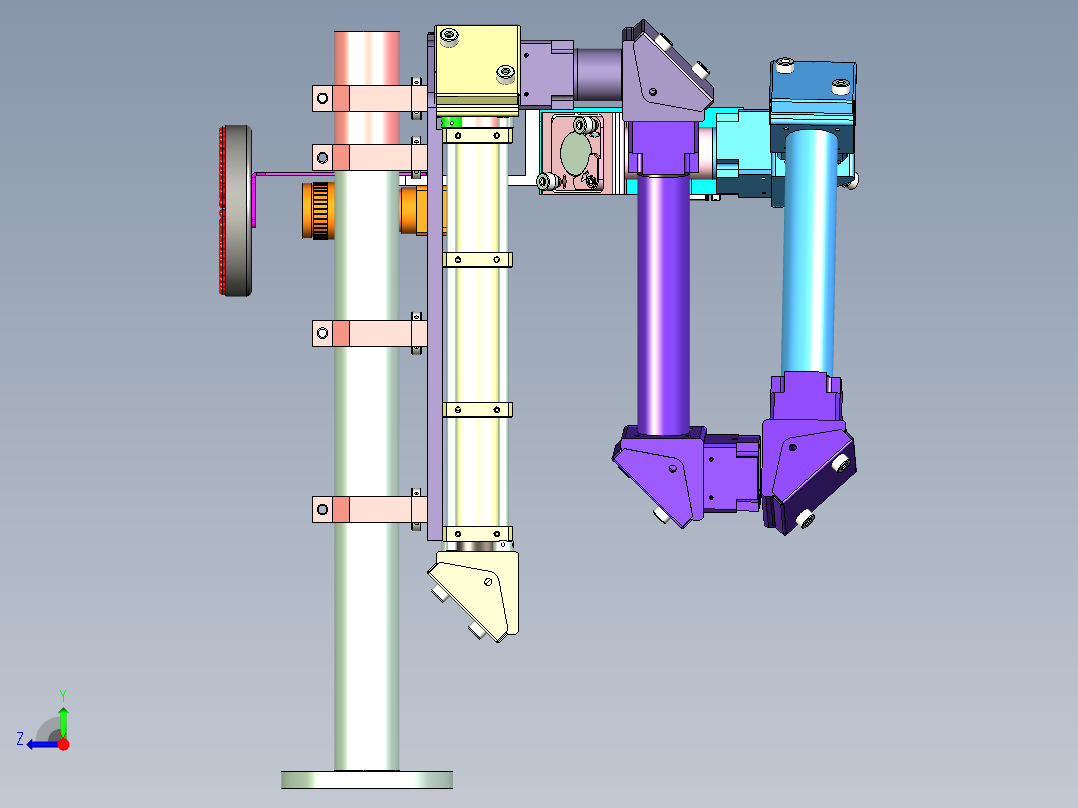 多自由度的相机支架设计右视图