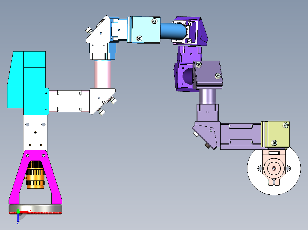 多自由度的相机支架设计俯视图