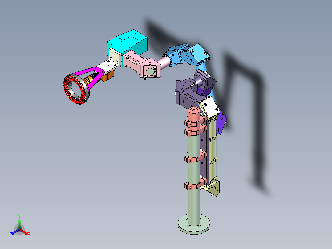 多自由度的相机支架设计正等轴测图