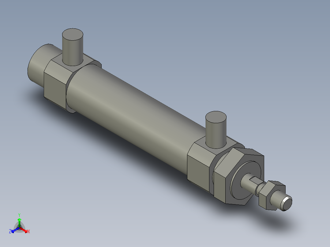 气缸CDM2B20-50正等轴测图