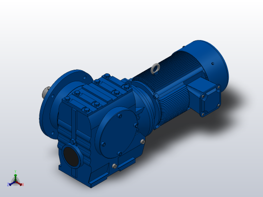SF77法兰轴伸式安装斜齿-蜗轮蜗杆减速机SF77-YV0.37-8P-157.08-M1-0°-A+B